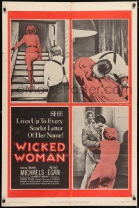 8f968 WICKED WOMAN 1sh '53 bad girl Beverly Michaels, Richard Egan, film noir!