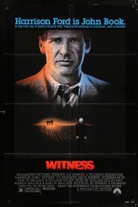 8f976 WITNESS 1sh '85 big city cop Harrison Ford in Amish country, directed by Peter Weir!