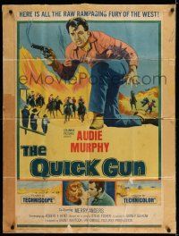 8g265 QUICK GUN 30x40 '64 art of cowboy Audie Murphy in the raw rampaging fury of the West!