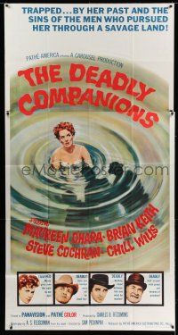 8g657 DEADLY COMPANIONS style A 3sh '61 1st Peckinpah, art of sexy Maureen O'Hara caught swimming!