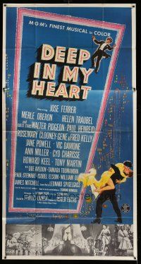 8g660 DEEP IN MY HEART 3sh '54 MGM's finest all-star musical with 13 top MGM stars, dancing art!