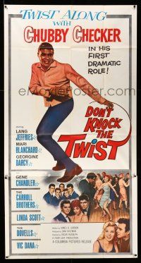 8g667 DON'T KNOCK THE TWIST 3sh '62 full-length image of dancing Chubby Checker, rock & roll!