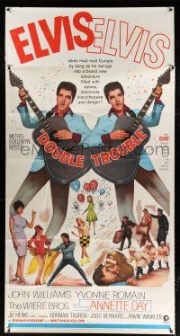 8g668 DOUBLE TROUBLE 3sh '67 cool mirror image of rockin' Elvis Presley playing guitar!