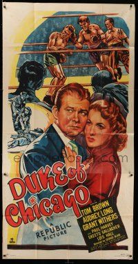 8g673 DUKE OF CHICAGO 3sh '49 art of boxer Tom Brown fighting in the ring & w/ pretty Audrey Long!