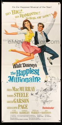 8g722 HAPPIEST MILLIONAIRE 3sh '67 Disney, artwork of John Davidson & Lesley Ann Warren dancing!