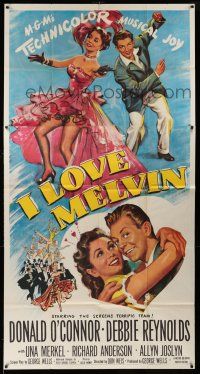 8g736 I LOVE MELVIN 3sh '53 art of Donald O'Connor & Debbie Reynolds dancing & romancing, rare!