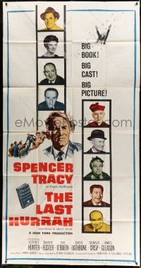 8g760 LAST HURRAH 3sh '58 John Ford, art of Spencer Tracy, portraits of 12 top cast members!