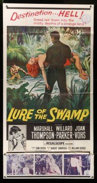 8g774 LURE OF THE SWAMP 3sh '57 two men & a super sexy woman find their destination is Hell!