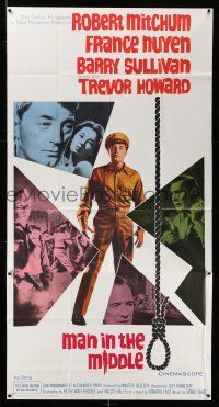 8g779 MAN IN THE MIDDLE 3sh '64 Robert Mitchum, France Nuyen, directed by Guy Hamilton!