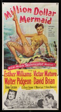 8g784 MILLION DOLLAR MERMAID 3sh '52 sexy swimmer Esther Williams in swimsuit & crown!