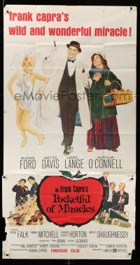 8g827 POCKETFUL OF MIRACLES 3sh '62 Frank Capra, artwork of Glenn Ford, Bette Davis & more!