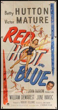 8g846 RED, HOT & BLUE 3sh '49 great image of sexy dancer Betty Hutton in skimpy outfit!
