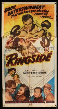 8g853 RINGSIDE 3sh '49 art of boxer Don Red Barry fighting in the ring, sock entertainment!