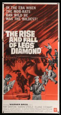 8g854 RISE & FALL OF LEGS DIAMOND 3sh '60 gangster Ray Danton, directed by Budd Boetticher!