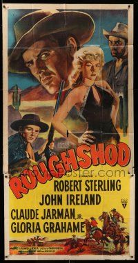 8g858 ROUGHSHOD 3sh '49 super sleazy Gloria Grahame isn't good enough to marry, different art!