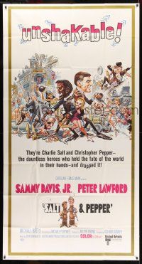 8g862 SALT & PEPPER 3sh '68 great artwork of Sammy Davis & Peter Lawford by Jack Davis!
