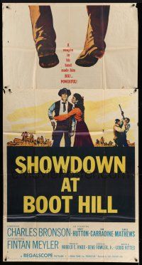 8g882 SHOWDOWN AT BOOT HILL 3sh '58 a weapon in Charles Bronson's hand made him big & powerful!