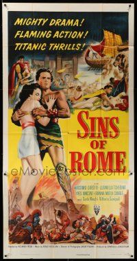 8g887 SINS OF ROME 3sh '54 Massimo Girotti, mighty Italian drama, flaming action, titanic thrills!