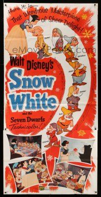 8g892 SNOW WHITE & THE SEVEN DWARFS 3sh R58 Walt Disney animated cartoon fantasy classic!
