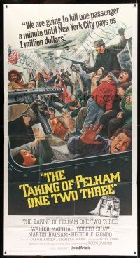 8g912 TAKING OF PELHAM ONE TWO THREE int'l 3sh '74 cool subway train hijack art by Mort Kunstler!