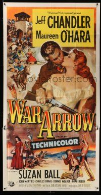 8g968 WAR ARROW 3sh '54 George Sherman, Maureen O'Hara & Jeff Chandler fight Native Americans!