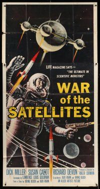 8g970 WAR OF THE SATELLITES 3sh '58 the ultimate in scientific monsters, cool astronaut art!