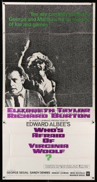 8g982 WHO'S AFRAID OF VIRGINIA WOOLF int'l 3sh '66 Elizabeth Taylor, Richard Burton, Mike Nichols