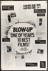 8g278 BLOW-UP reviews 40x60 '67 Michelangelo Antonioni, cool different newspaper articles style!