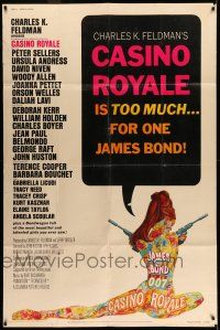 8g279 CASINO ROYALE 40x60 '67 James Bond spy spoof, sexy psychedelic art by Robert McGinnis!