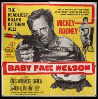 8g356 BABY FACE NELSON 6sh '57 art of Mickey Rooney w/ Tommy gun, deadliest killer of them all!