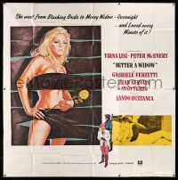 8g364 BETTER A WIDOW 6sh '69 completely different art of barely-covered sexy naked Virna Lisi!