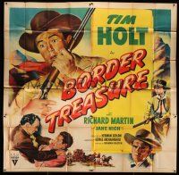 8g373 BORDER TREASURE 6sh '50 great montage artwork of cowboy Tim Holt fighting the bad guys!
