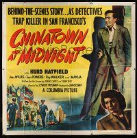 8g381 CHINATOWN AT MIDNIGHT 6sh '50 detective Hurd Hatfield traps a killer in San Francisco, rare!