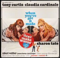 8g397 DON'T MAKE WAVES 6sh '67 Tony Curtis with super sexy Sharon Tate & Claudia Cardinale!