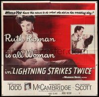 8g459 LIGHTNING STRIKES TWICE 6sh '51 sexy smoking bad girl Ruth Roman is all woman, rare!