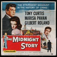 8g476 MIDNIGHT STORY 6sh '57 Tony Curtis in the strangest San Francisco manhunt in crime's history!