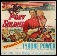 8g494 PONY SOLDIER 6sh '52 art of Royal Canadian Mountie Tyrone Power & Penny Edwards, rare!