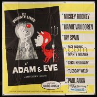 8g496 PRIVATE LIVES OF ADAM & EVE 6sh '60 wacky art of sexy Mamie Van Doren & devil Mickey Rooney!