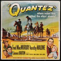8g498 QUANTEZ 6sh '57 art of Fred MacMurray & Dorothy Malone, naked fear walked silent streets!