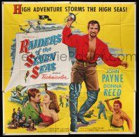 8g500 RAIDERS OF THE SEVEN SEAS 6sh '53 pirate John Payne & Donna Reed in high adventure, rare!