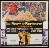 8g501 RAINS OF RANCHIPUR 6sh '55 Lana Turner, Richard Burton, rains couldn't wash their sin away!