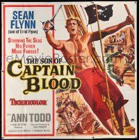 8g529 SON OF CAPTAIN BLOOD 6sh '63 giant full-length image of barechested pirate Sean Flynn!