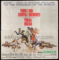 8g539 TARAS BULBA 6sh '62 Tony Curtis & Yul Brynner clash, cool art by Frank McCarthy!