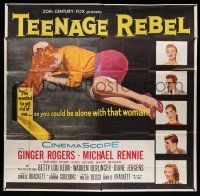 8g541 TEENAGE REBEL 6sh '56 Michael Rennie sends daughter to mom Ginger Rogers so he can have fun!