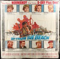 8g561 UP FROM THE BEACH 6sh '65 artwork of Normandy on D-Day plus one by Frank McCarthy!