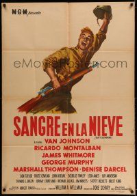 8g139 BATTLEGROUND Argentinean '49 directed by William Wellman, art of WWII soldier Van Johnson!