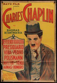 8g152 CHARLIE CHAPLIN FILM FESTIVAL Argentinean '40s great art as The Tramp, six different shorts!