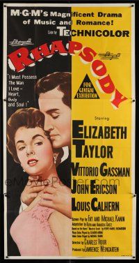 8g263 RHAPSODY Aust 3sh '54 Elizabeth Taylor must possess Vittorio Gassman, heart, body & soul!