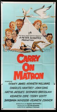 8g249 CARRY ON MATRON English 3sh '72 English sex, wacky cast montage art by Arnaldo Putzu!