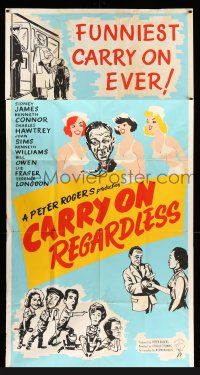 8g250 CARRY ON REGARDLESS English 3sh '63 wacky comedy art, the funniest Carry On ever!